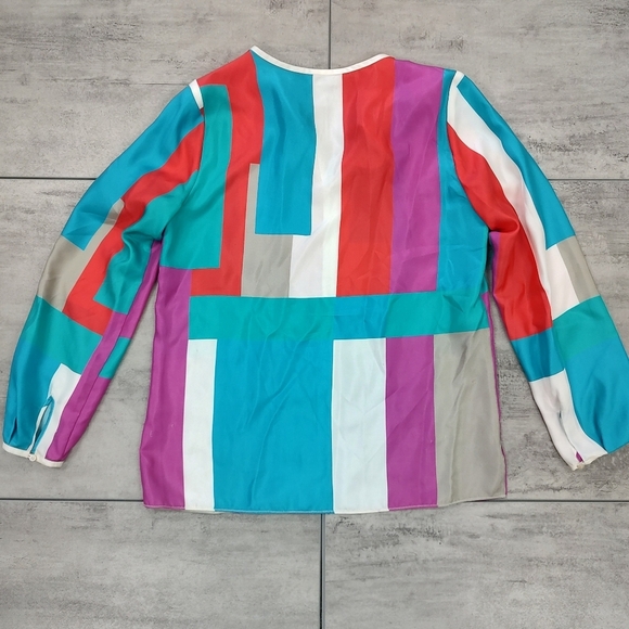 Carlisle Collection Women's Color Block Silk Tunic Top Size 6 - Picture 9 of 12